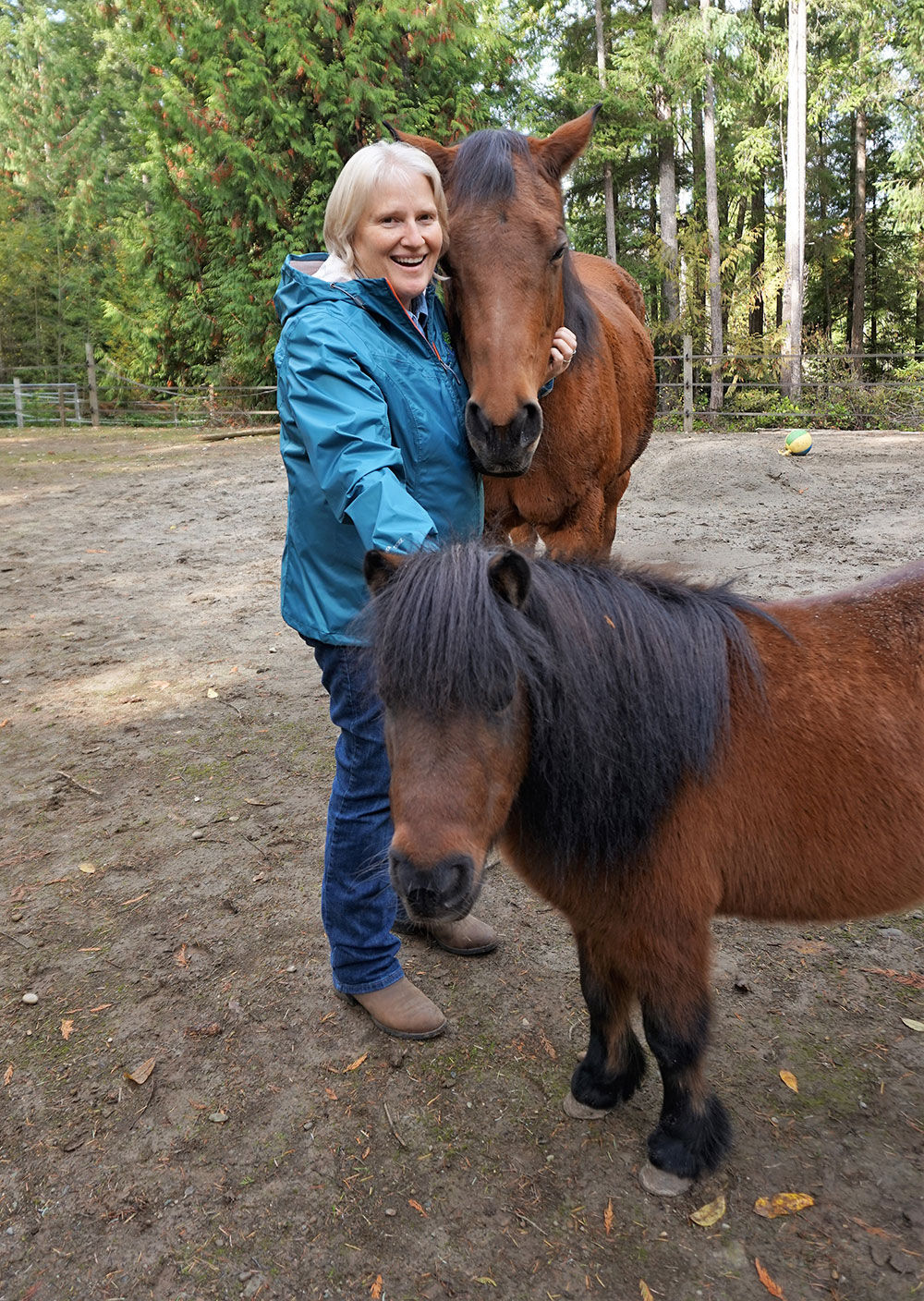 Brenda Newell with therapy equines